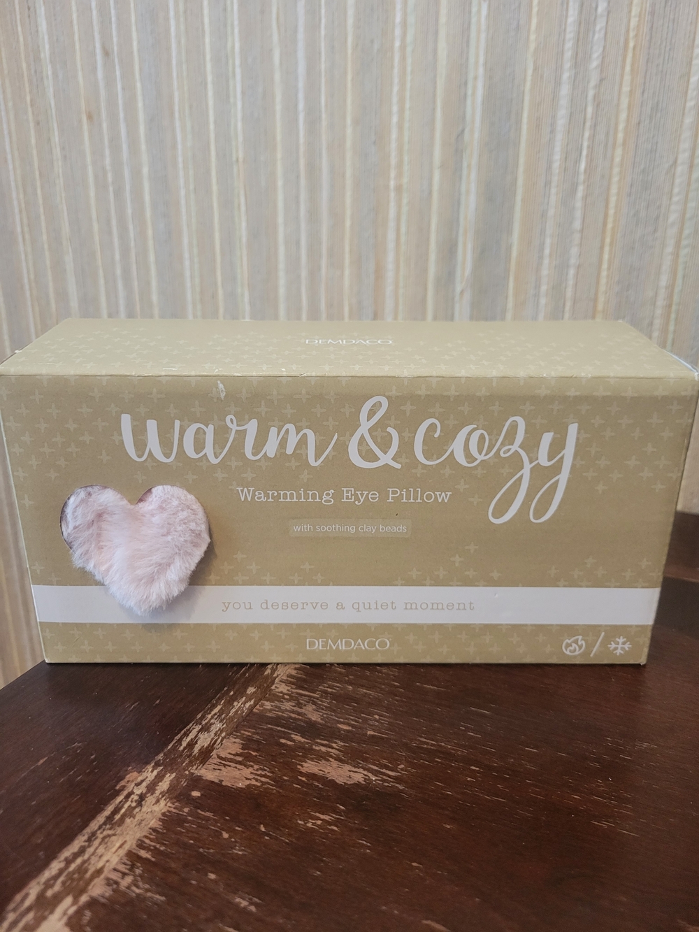 Demdaco Plush Warming Eye Pillow in Light Pink NWT